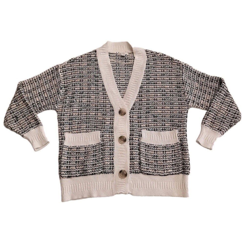 Cato Cardigan Sweater Multicolor Pockets Front Dolman Sleeve Size M
